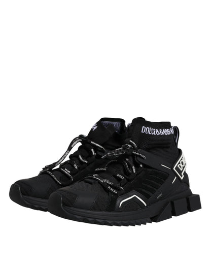 Dolce & Gabbana Black Sorrento Logo Men Sneakers Socks Shoes by Dolce & Gabbana
