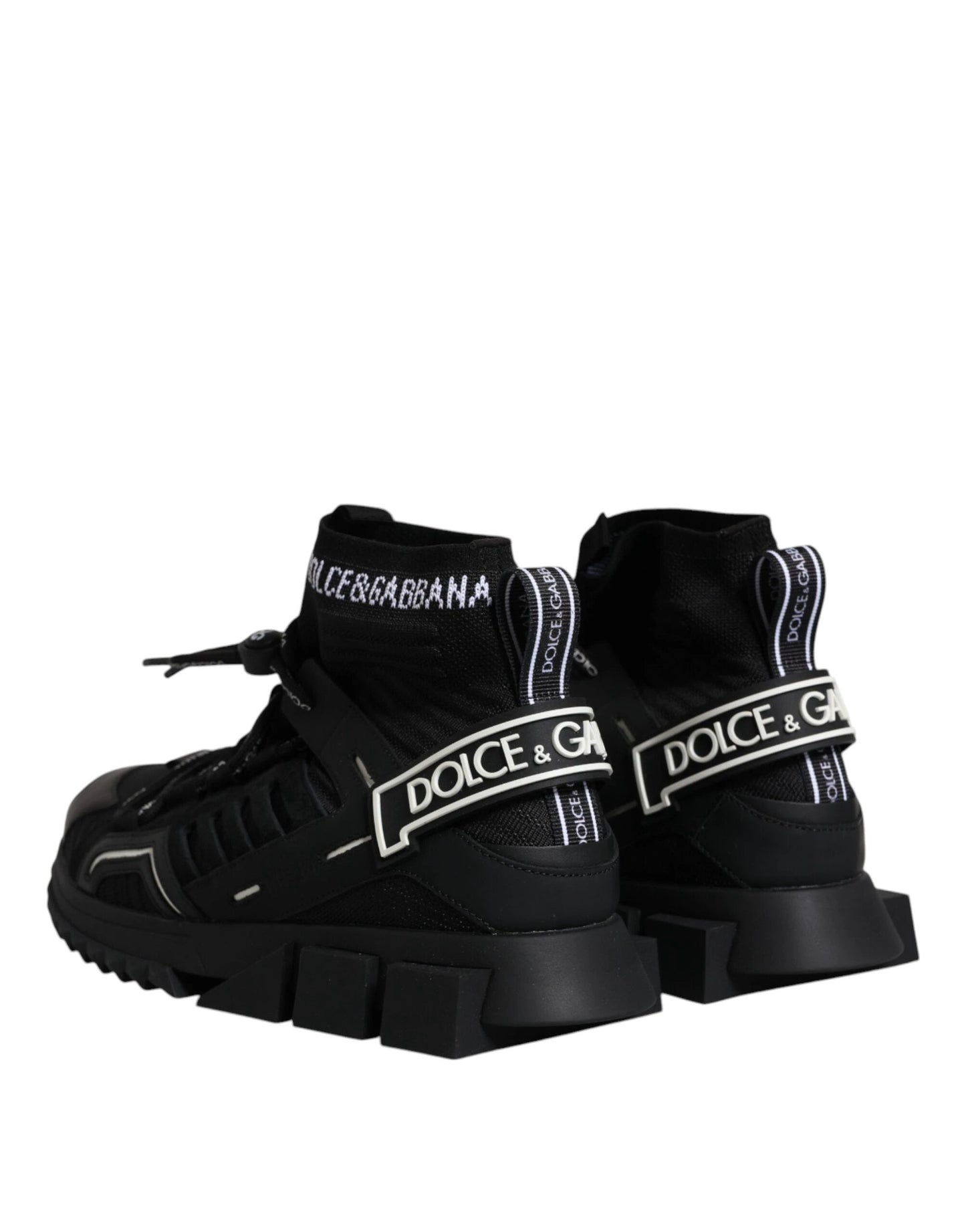 Dolce & Gabbana Black Sorrento Logo Men Sneakers Socks Shoes by Dolce & Gabbana