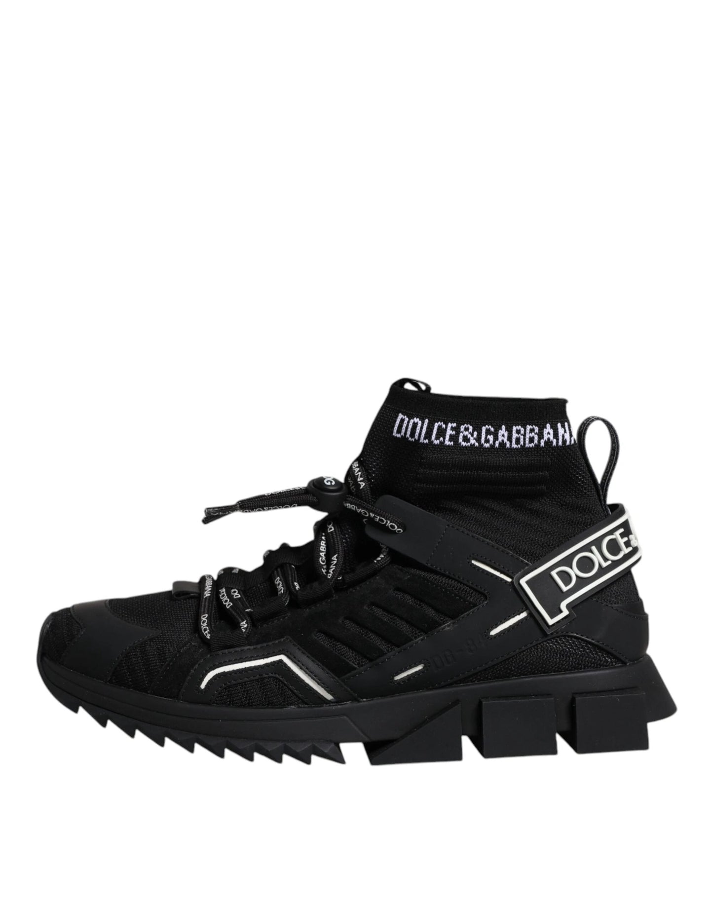 Dolce & Gabbana Black Sorrento Logo Men Sneakers Socks Shoes by Dolce & Gabbana