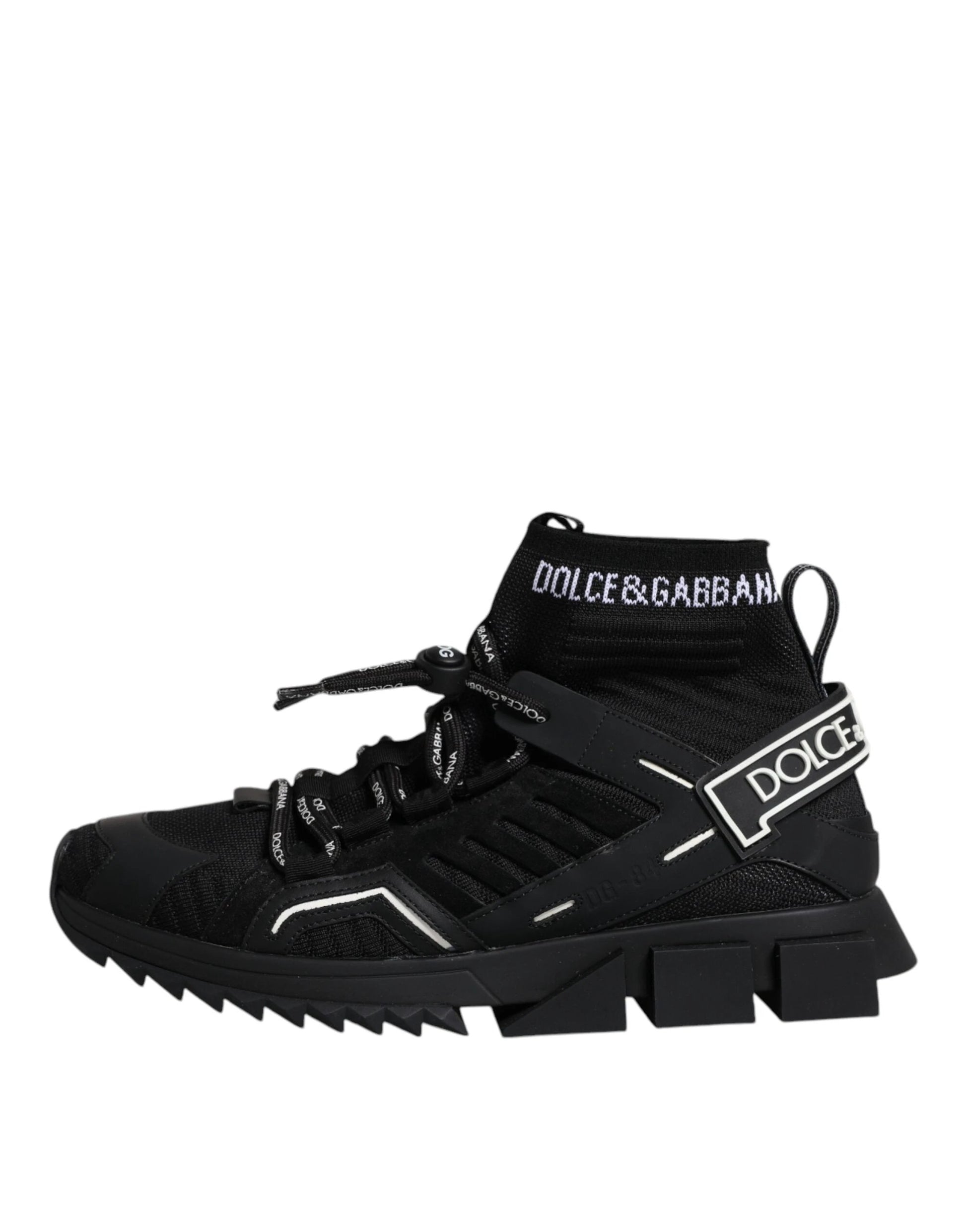 Dolce & Gabbana Black Sorrento Logo Men Sneakers Socks Shoes by Dolce & Gabbana