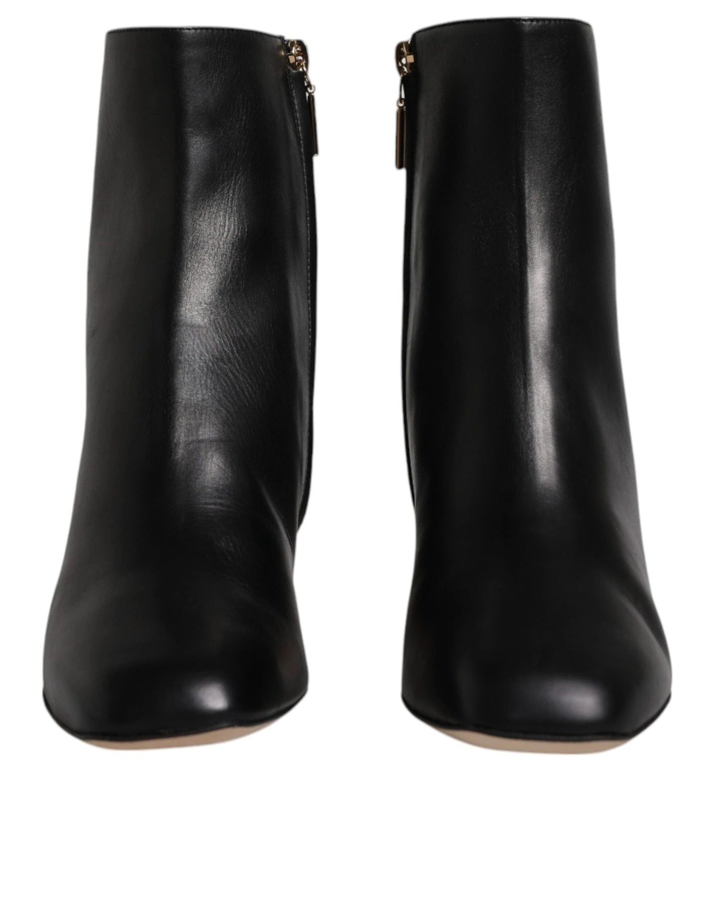 Dolce & Gabbana Black Jackie Leather Mid Calf Boots Shoes by Dolce & Gabbana