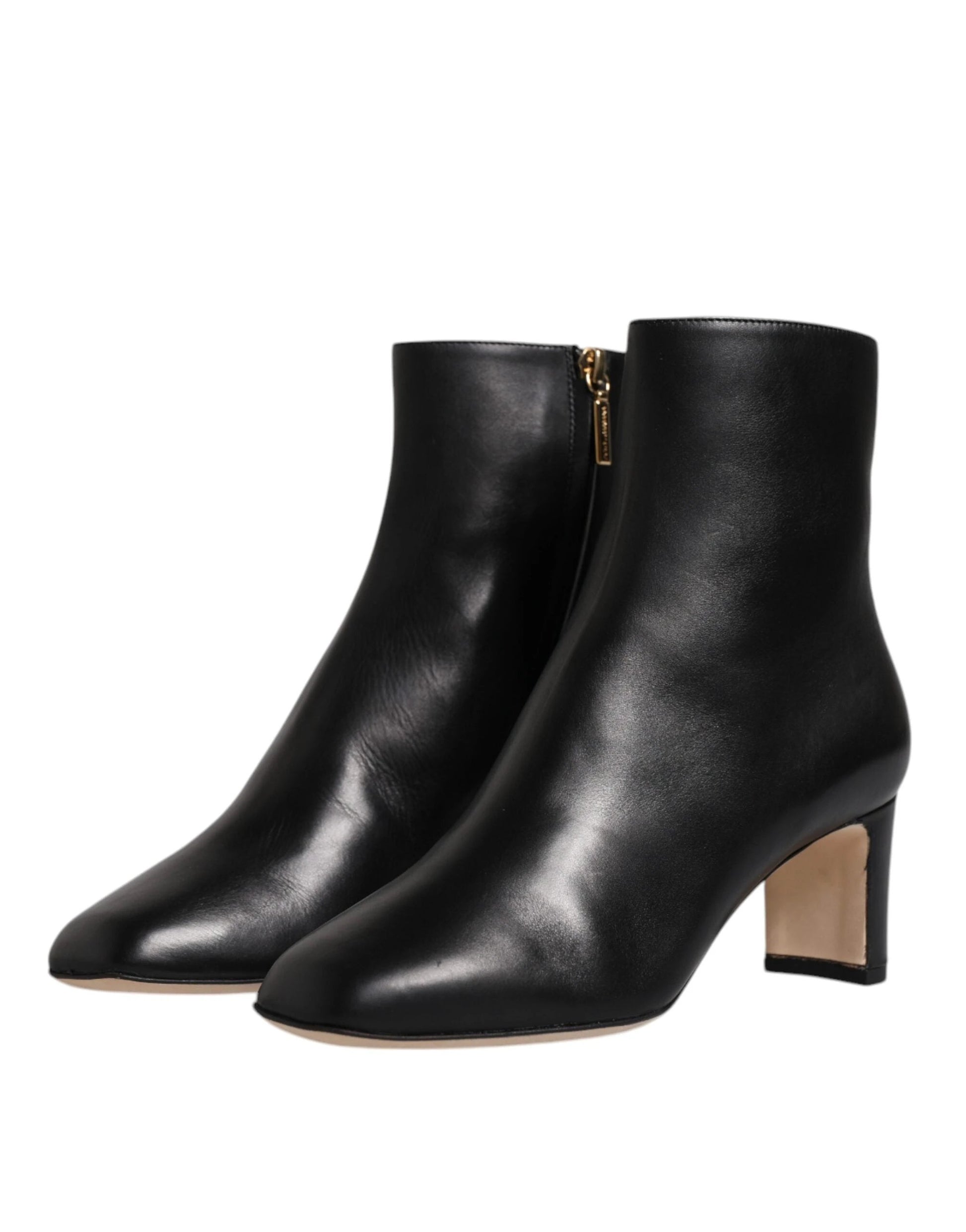Dolce & Gabbana Black Jackie Leather Mid Calf Boots Shoes by Dolce & Gabbana