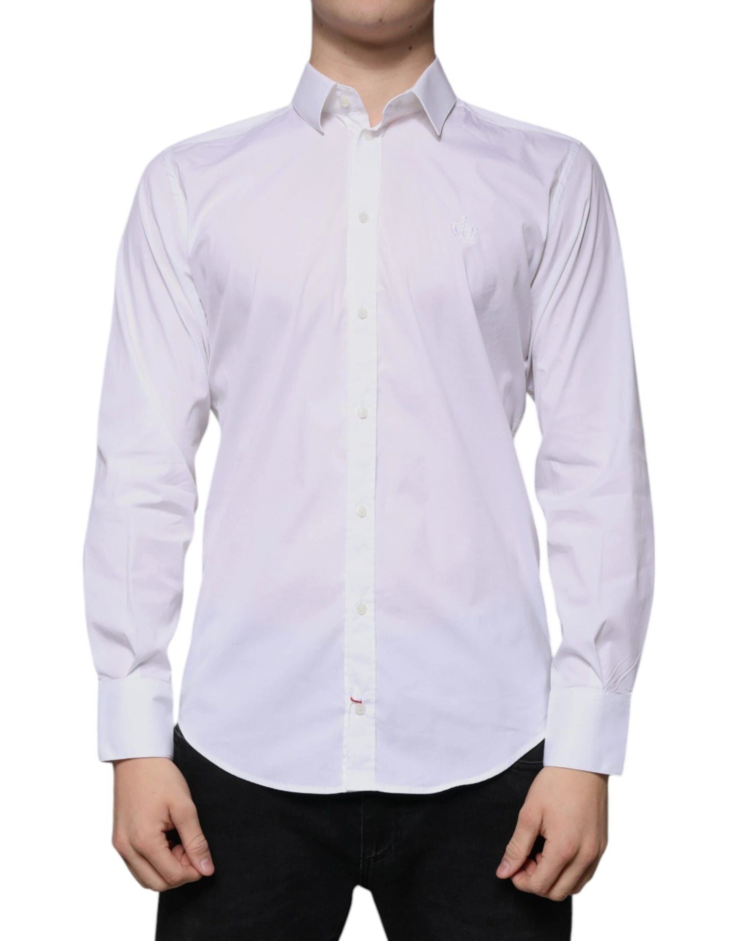 Dolce & Gabbana White Cotton Blend Men MARTINI Dress Shirt by Dolce & Gabbana