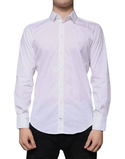 Dolce & Gabbana White Cotton Blend Men MARTINI Dress Shirt by Dolce & Gabbana