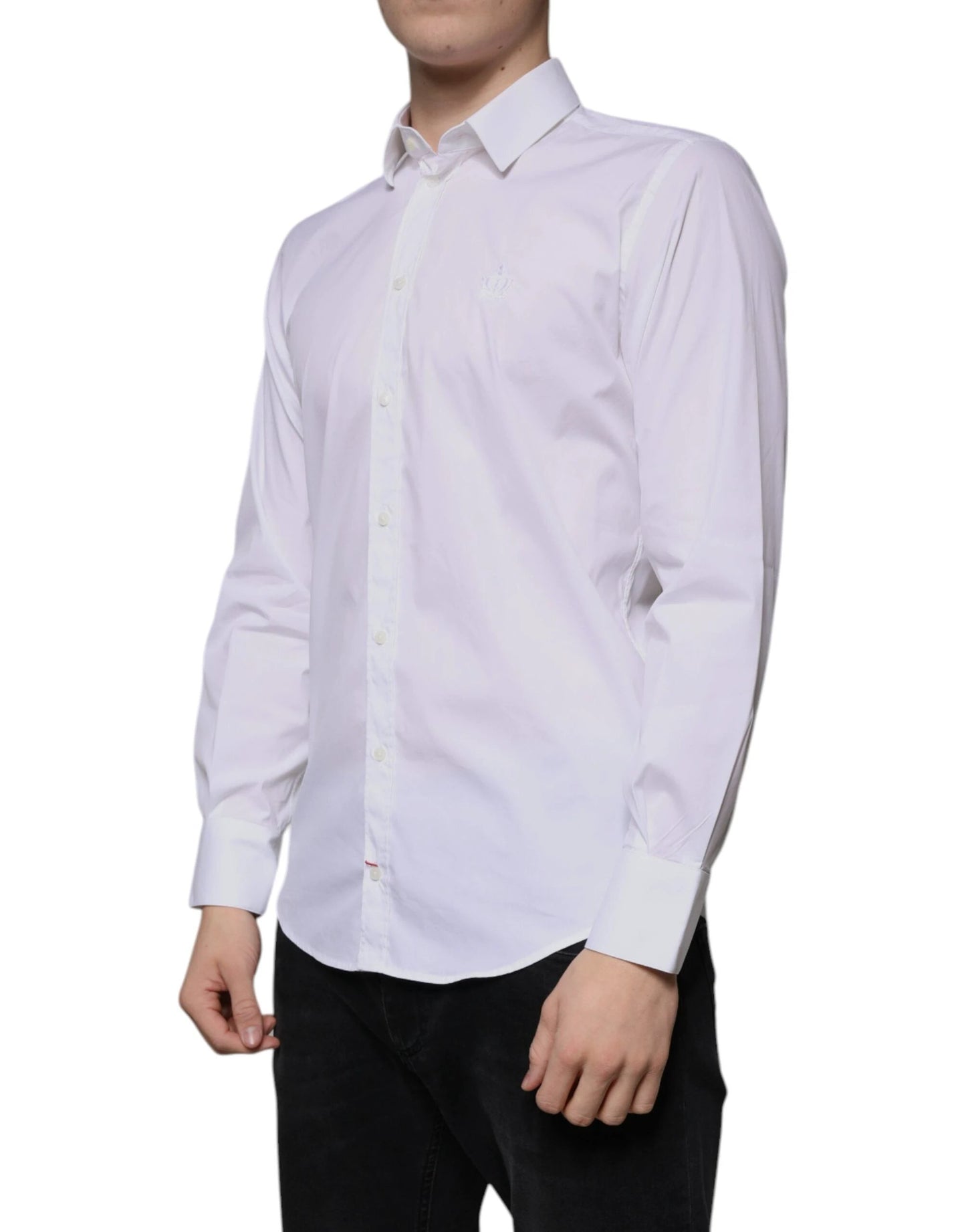 Dolce & Gabbana White Cotton Blend Men MARTINI Dress Shirt by Dolce & Gabbana
