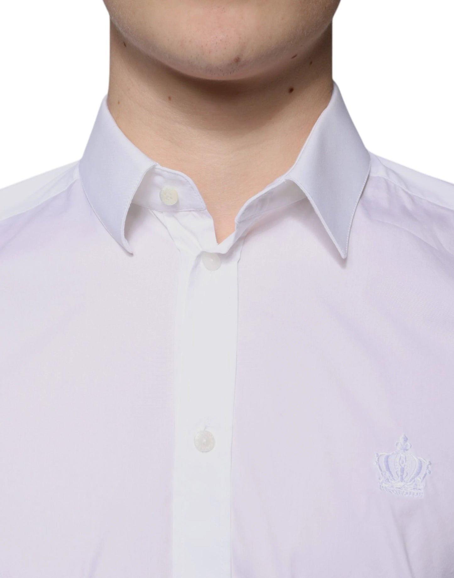 Dolce & Gabbana White Cotton Blend Men MARTINI Dress Shirt by Dolce & Gabbana