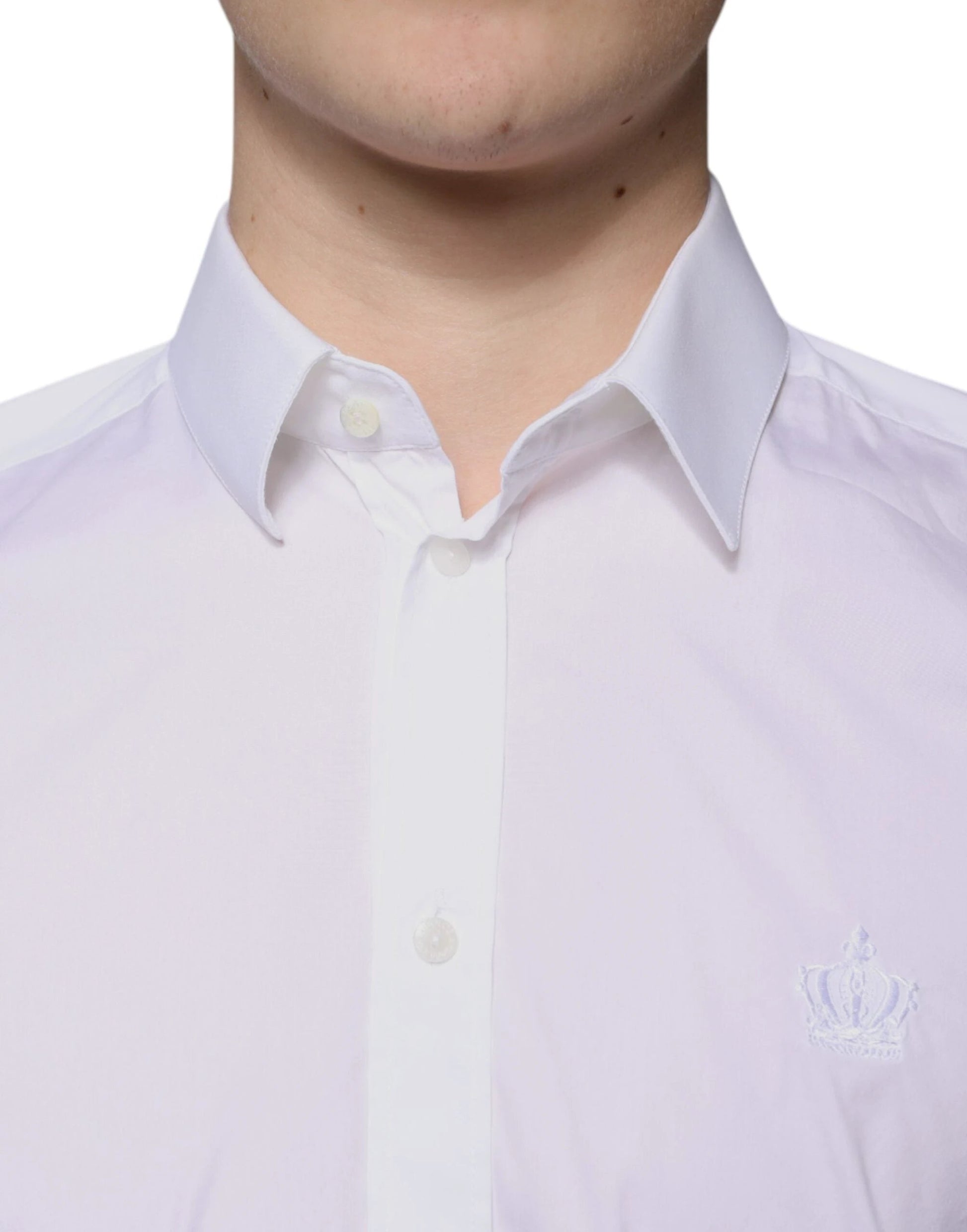 Dolce & Gabbana White Cotton Blend Men MARTINI Dress Shirt by Dolce & Gabbana