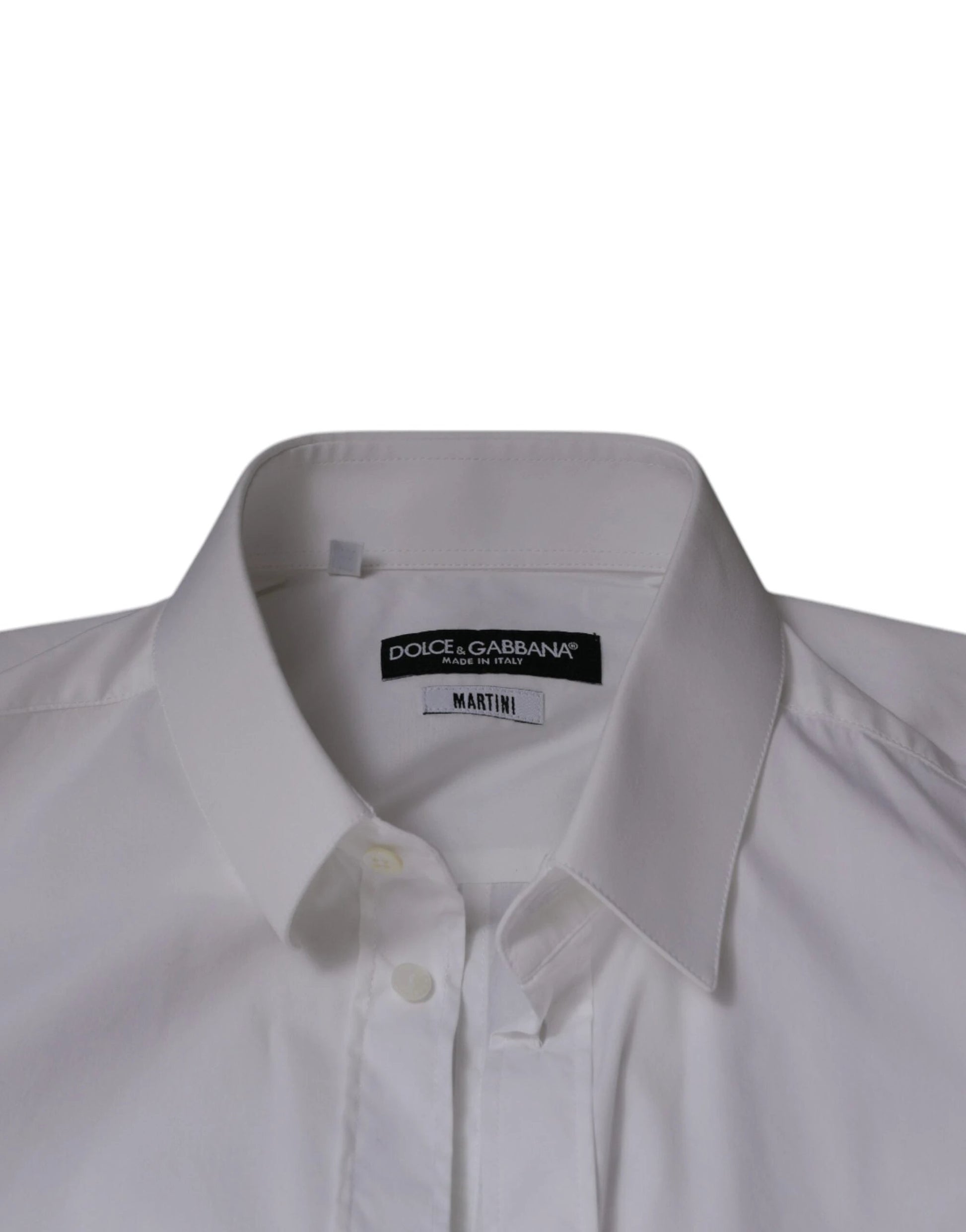 Dolce & Gabbana White Cotton Blend Men MARTINI Dress Shirt by Dolce & Gabbana