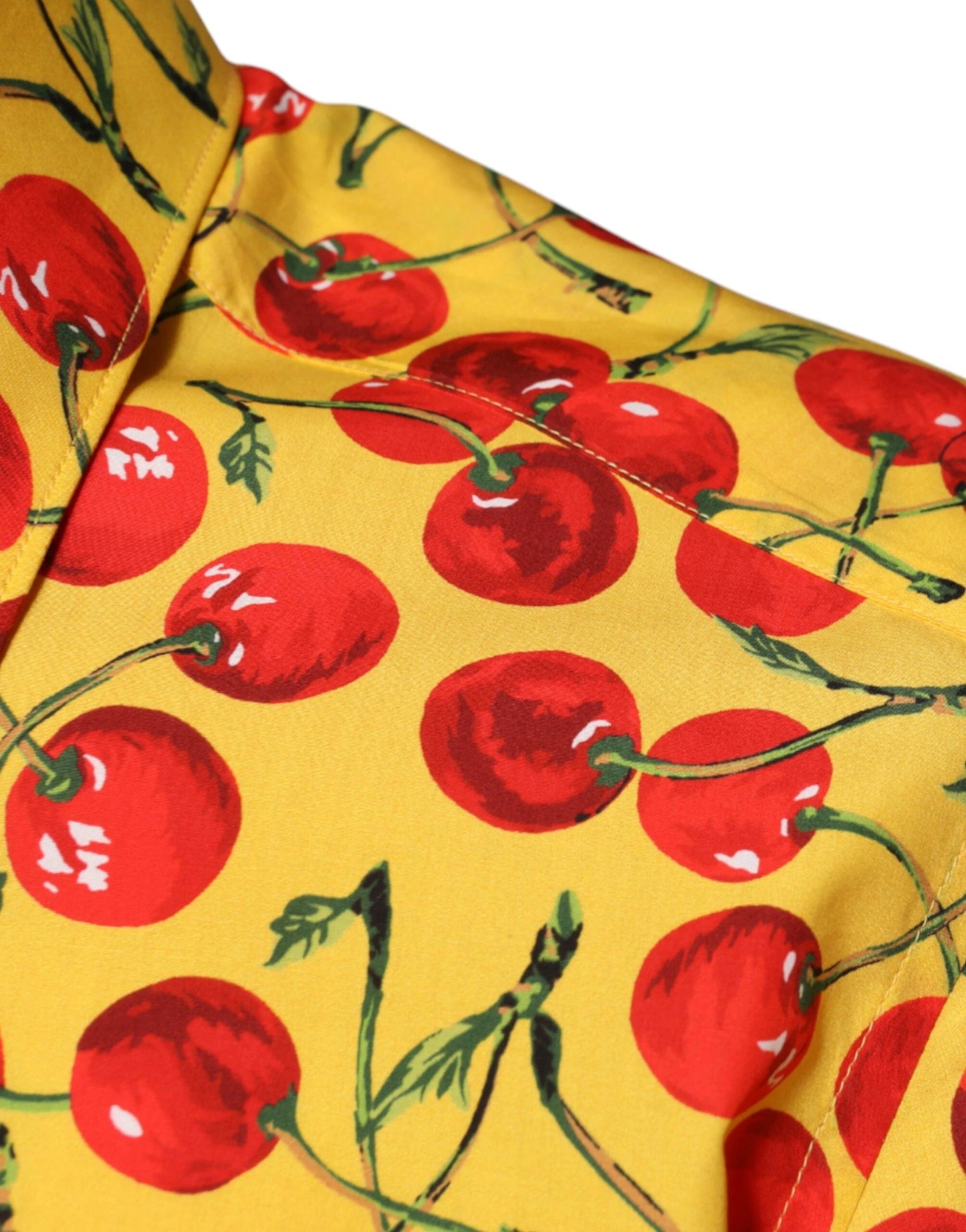 Dolce & Gabbana Yellow Cherry Cotton MARTINI Dress Shirt by Dolce & Gabbana