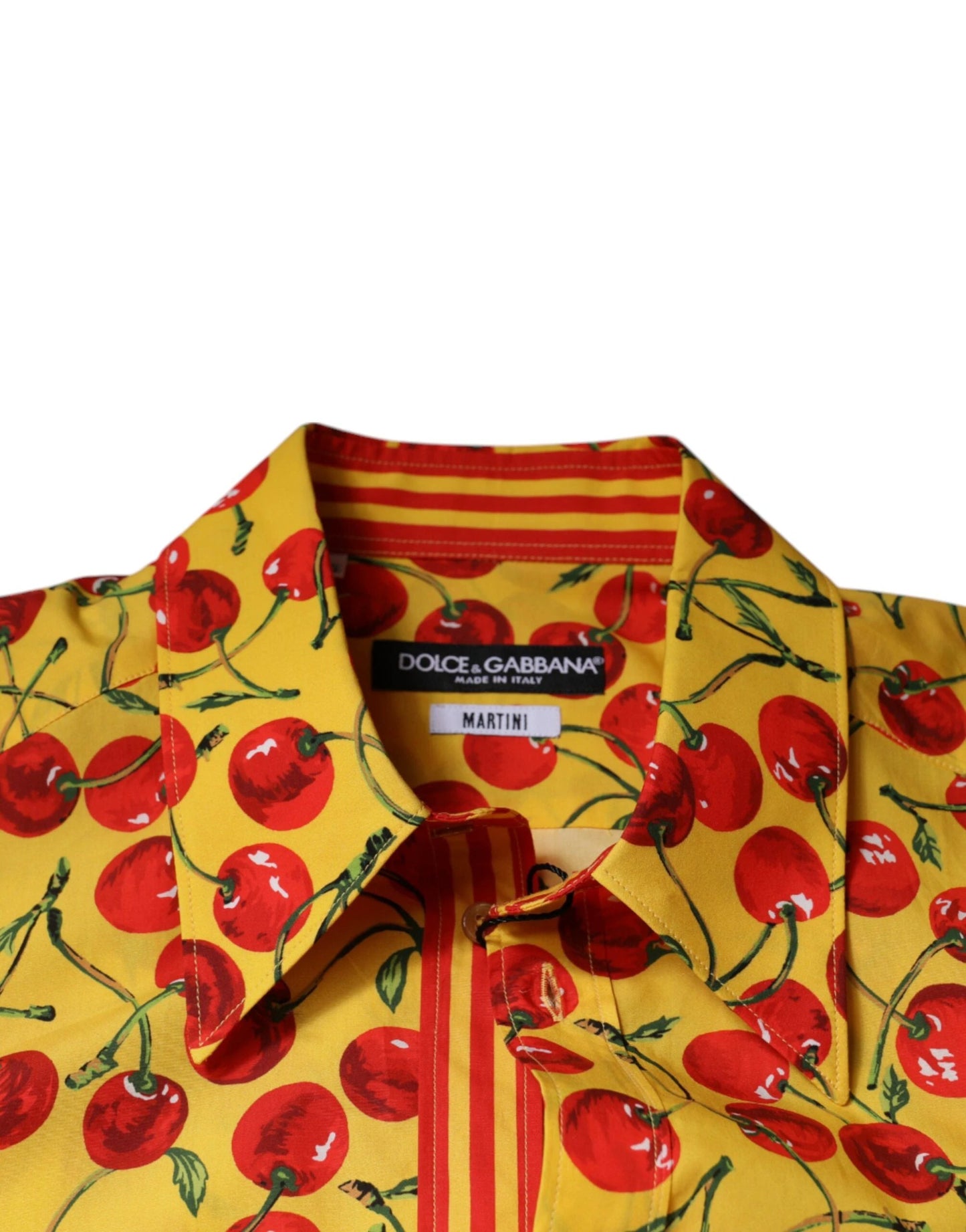 Dolce & Gabbana Yellow Cherry Cotton MARTINI Dress Shirt by Dolce & Gabbana