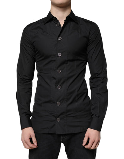Chemise Dolce & Gabbana slim fit en coton noir – TSH87322