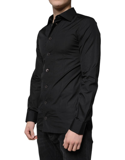 Dolce & Gabbana Black Cotton Formal Long Sleeves Dress Shirt by Dolce & Gabbana