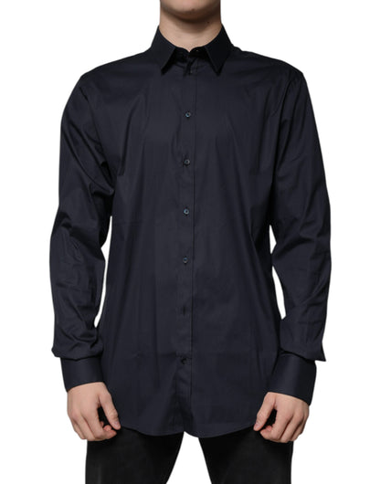 Chemise Dolce & Gabbana Gold slim fit en coton mélangé noir – TSH87330