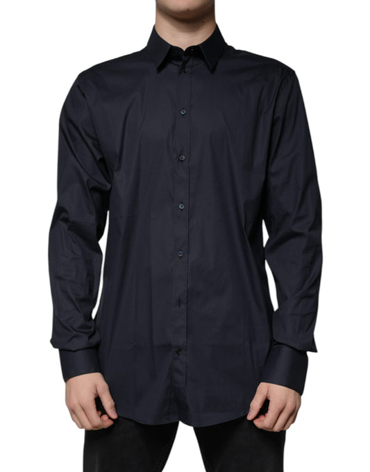Chemise Dolce & Gabbana Gold slim fit en coton mélangé noir – TSH87330