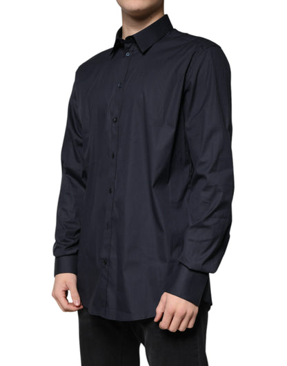 Chemise Dolce & Gabbana Gold slim fit en coton mélangé noir – TSH87330