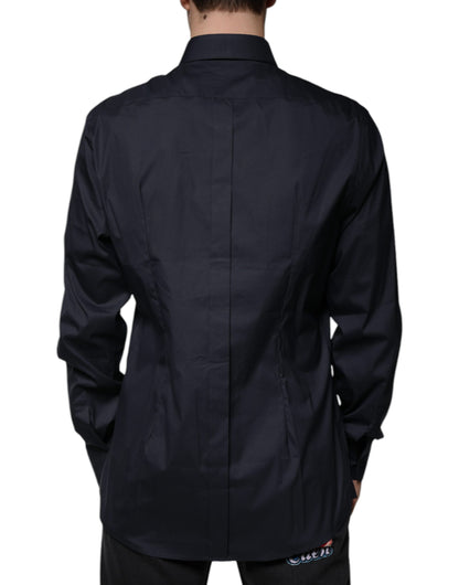 Chemise Dolce & Gabbana Gold slim fit en coton mélangé noir – TSH87330