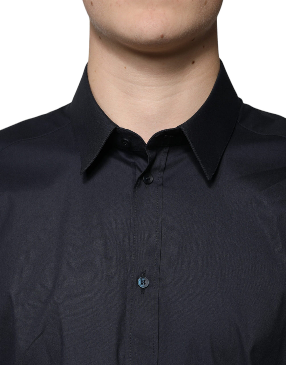 Chemise Dolce & Gabbana Gold slim fit en coton mélangé noir – TSH87330