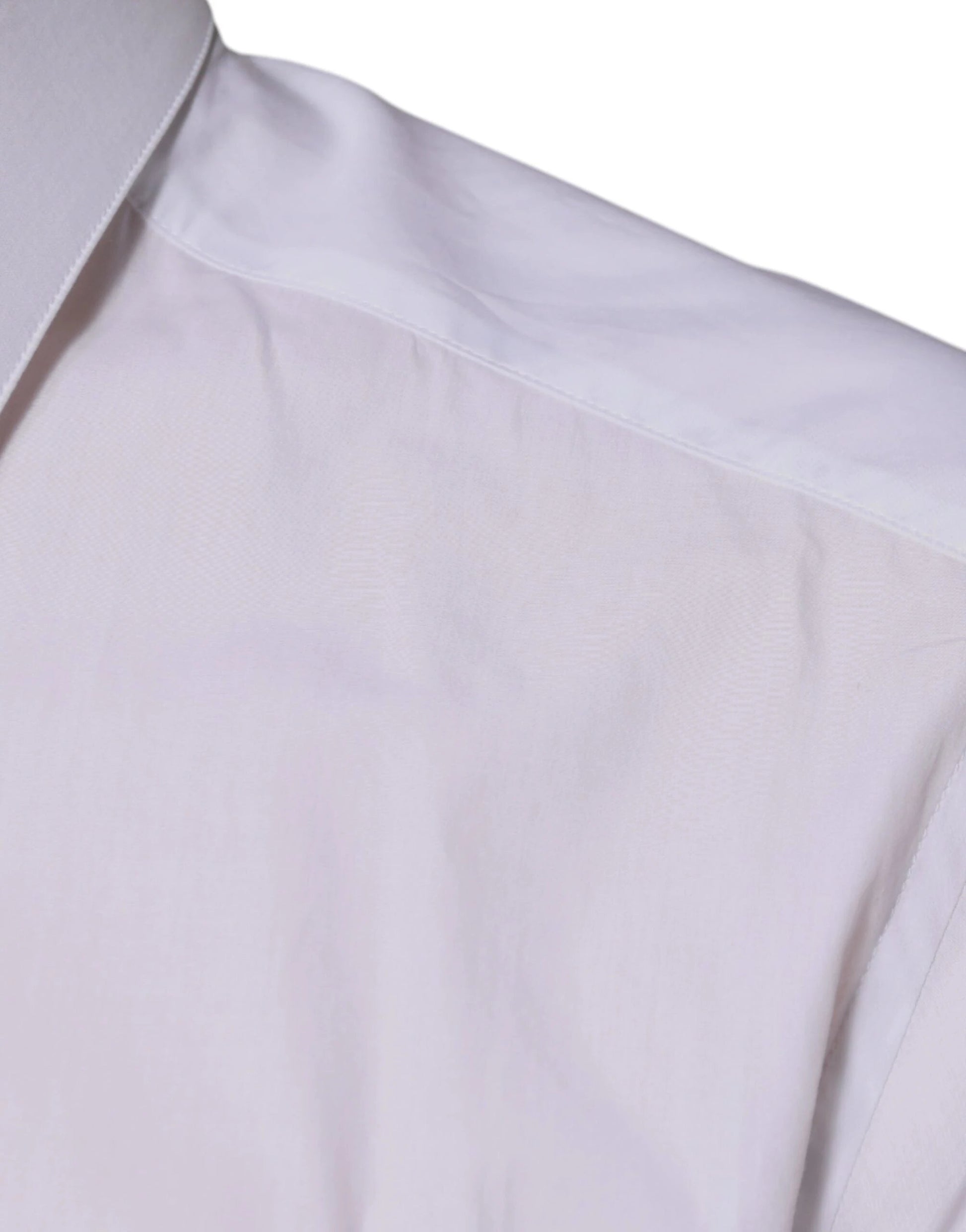 Dolce & Gabbana White Cotton Logo Formal Men GOLD Dress Shirt by Dolce & Gabbana