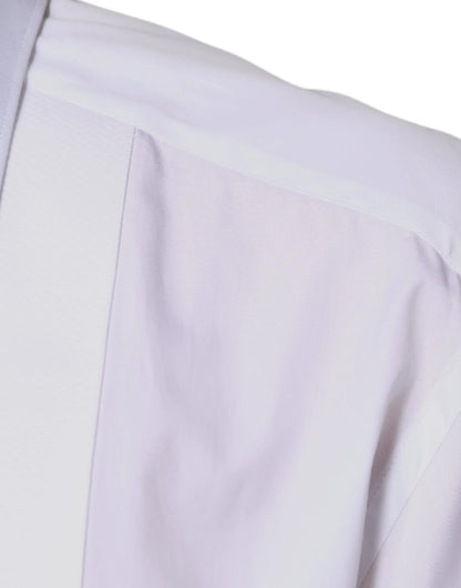 Dolce & Gabbana White Bib Cotton Poplin GOLD Formal Shirt by Dolce & Gabbana