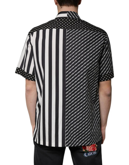 Dolce & Gabbana Black White Striped Button Down Casual Shirt by Dolce & Gabbana