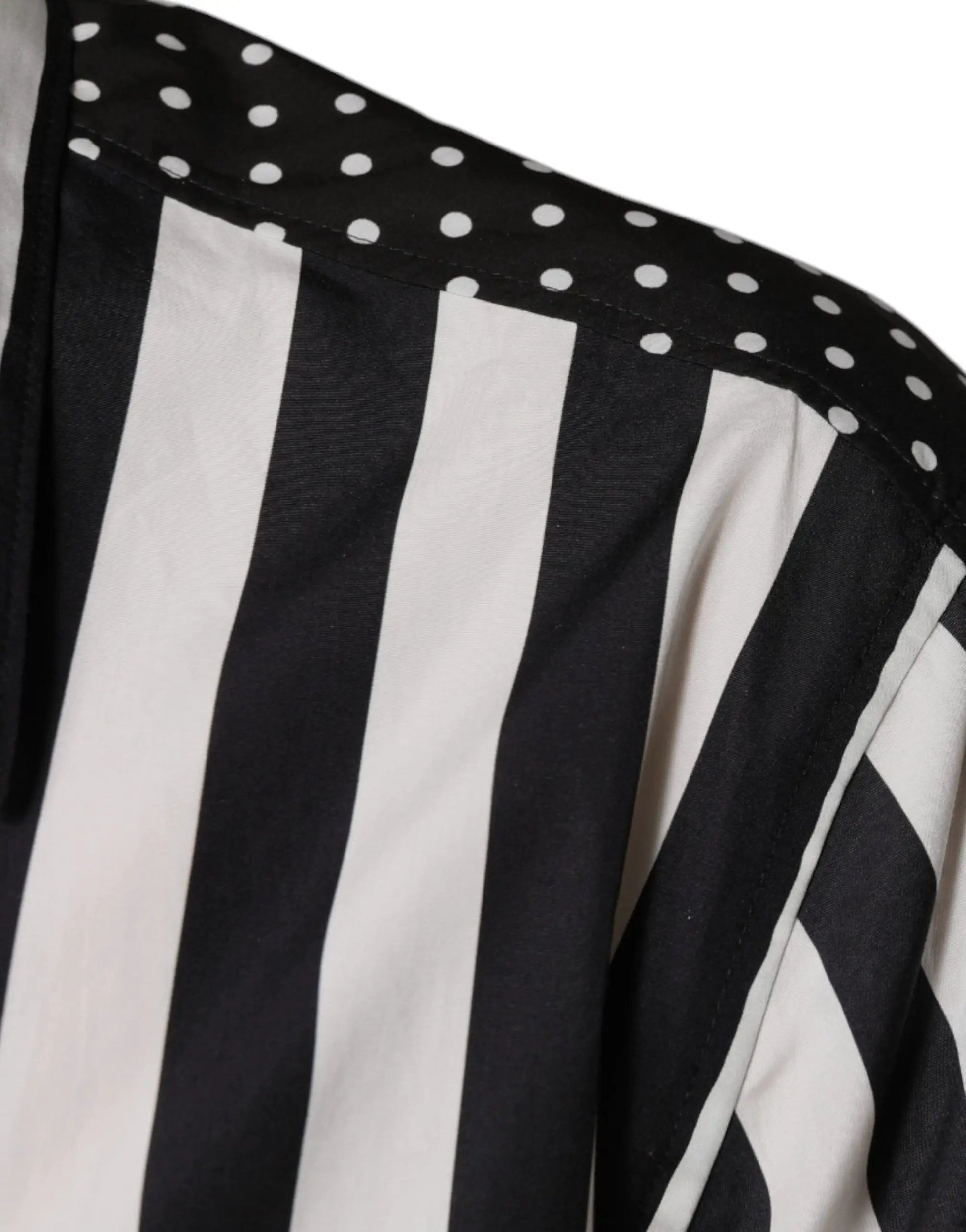 Dolce & Gabbana Black White Striped Button Down Casual Shirt by Dolce & Gabbana