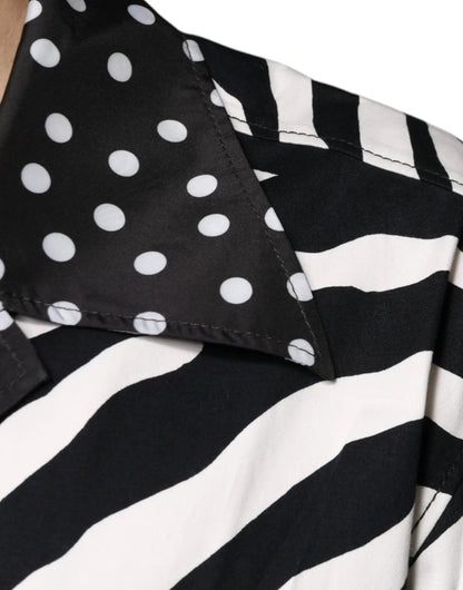 Dolce & Gabbana Black White Zebra Button Down Oversize Shirt by Dolce & Gabbana
