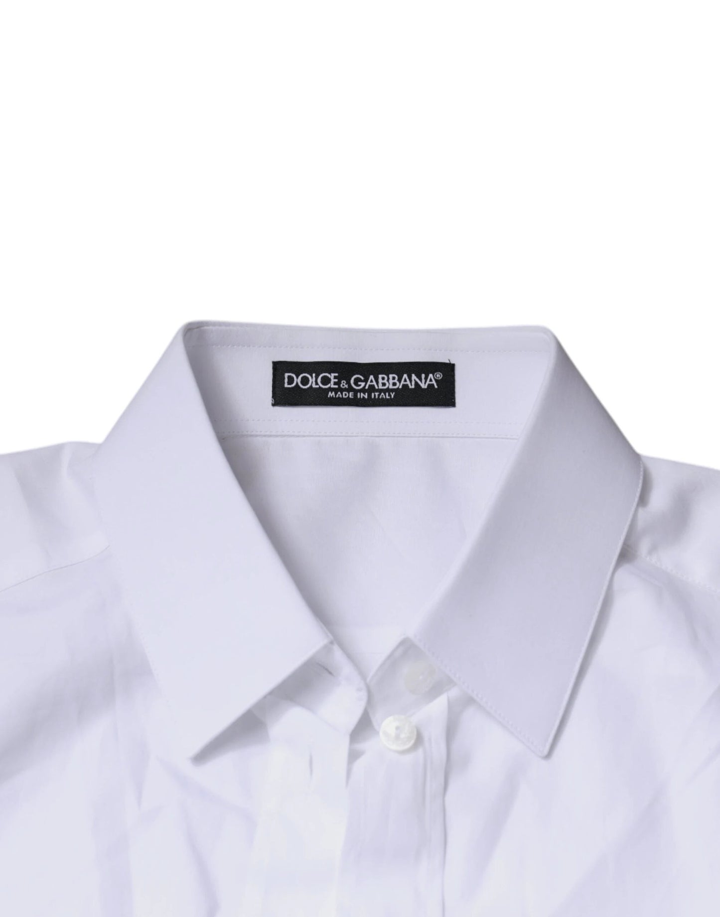 Dolce & Gabbana White Cotton Collared Long Sleeves Shirt Top by Dolce & Gabbana