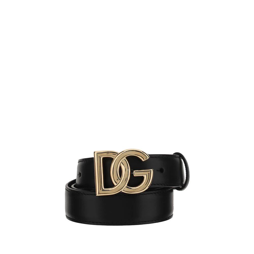 Dolce & Gabbana Black Calf Leather Bos Taurus Regular Belt by Dolce & Gabbana