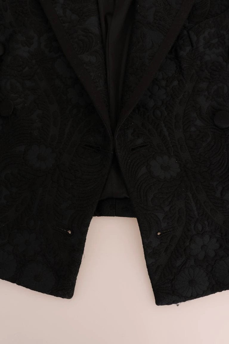 Dolce & Gabbana Black Brocade Blazer Jacket