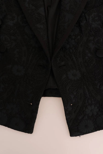 Dolce & Gabbana Black Brocade Blazer Jacket