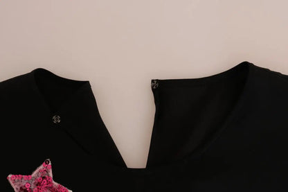Dolce & Gabbana Black Silk Fairy Tale Top Crystal Blouse by Dolce & Gabbana