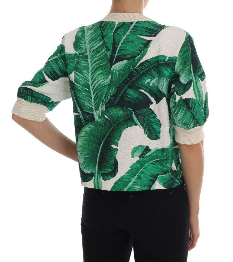 Pull Dolce & Gabbana femme à sequins en coton et soie vert – TSH1752