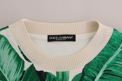 Pull Dolce & Gabbana femme à sequins en coton et soie vert – TSH1752