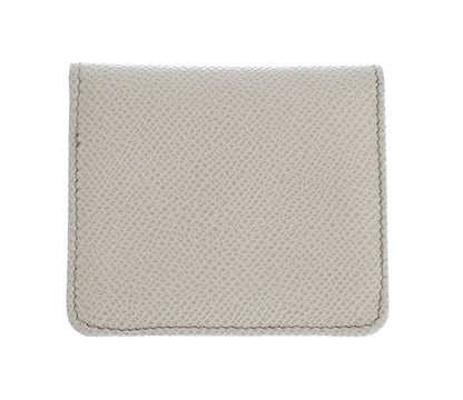 Dolce & Gabbana White Dauphine Leather Case Wallet