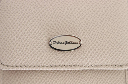 Dolce & Gabbana White Dauphine Leather Case Wallet