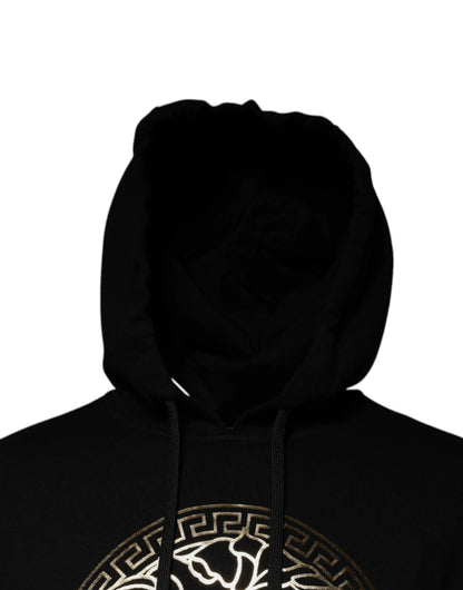 Versace Black Medusa Cotton Hoodie Pullover Sweatshirt Sweater by Versace