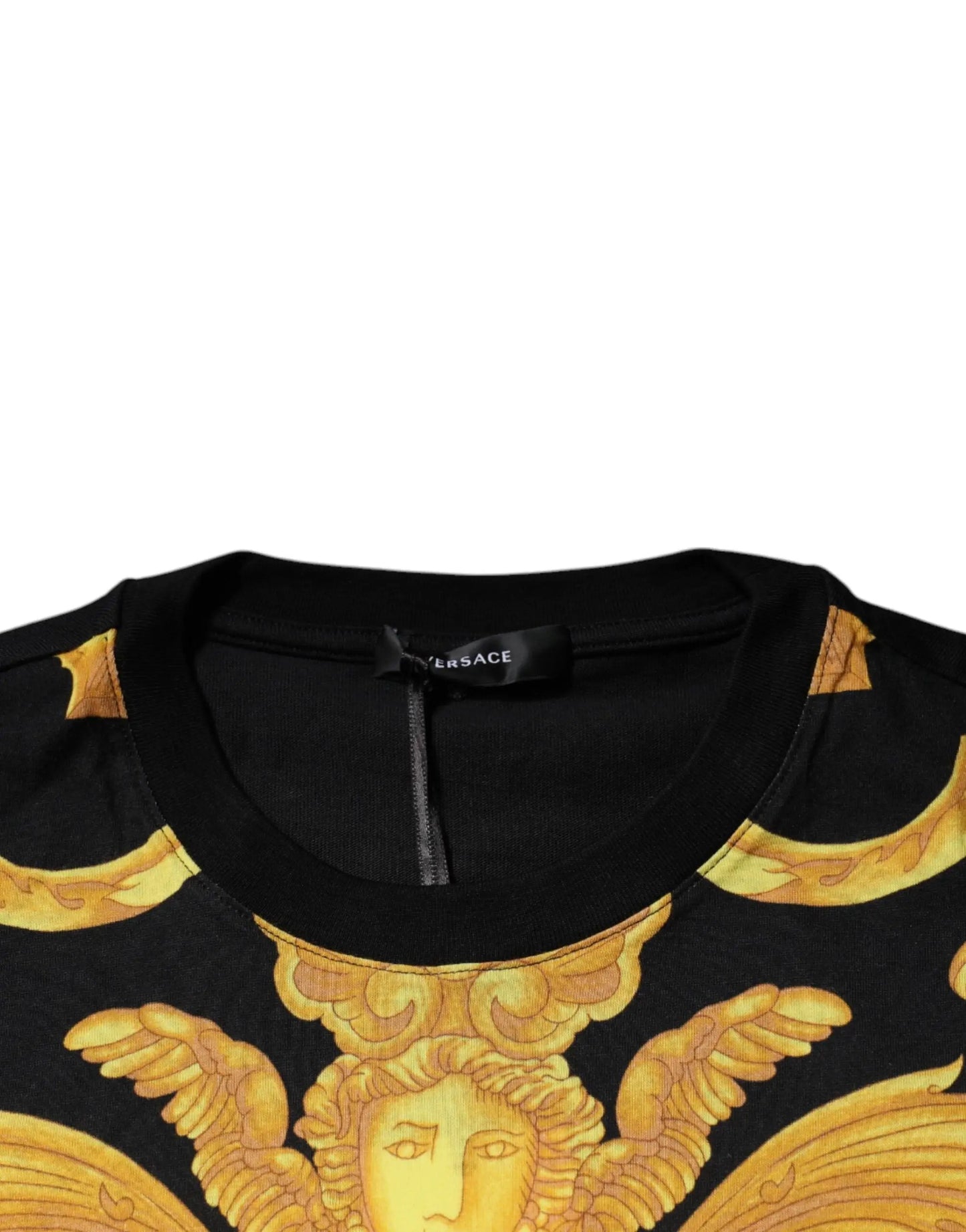 Versace Black Medusa Print Cotton Crew Neck T-shirt by Versace