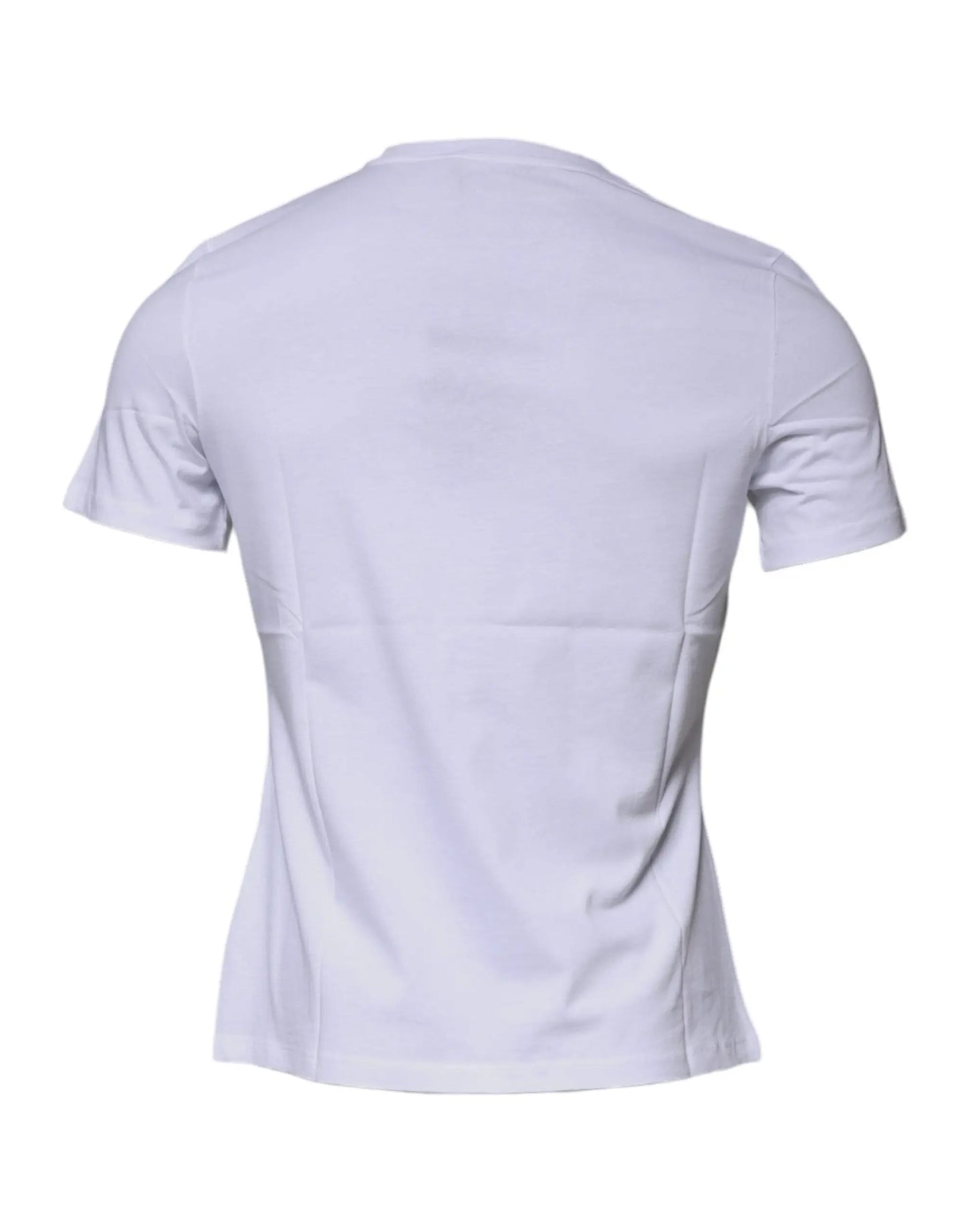 Versace White Medusa Print Cotton Crew Neck T-shirt by Versace