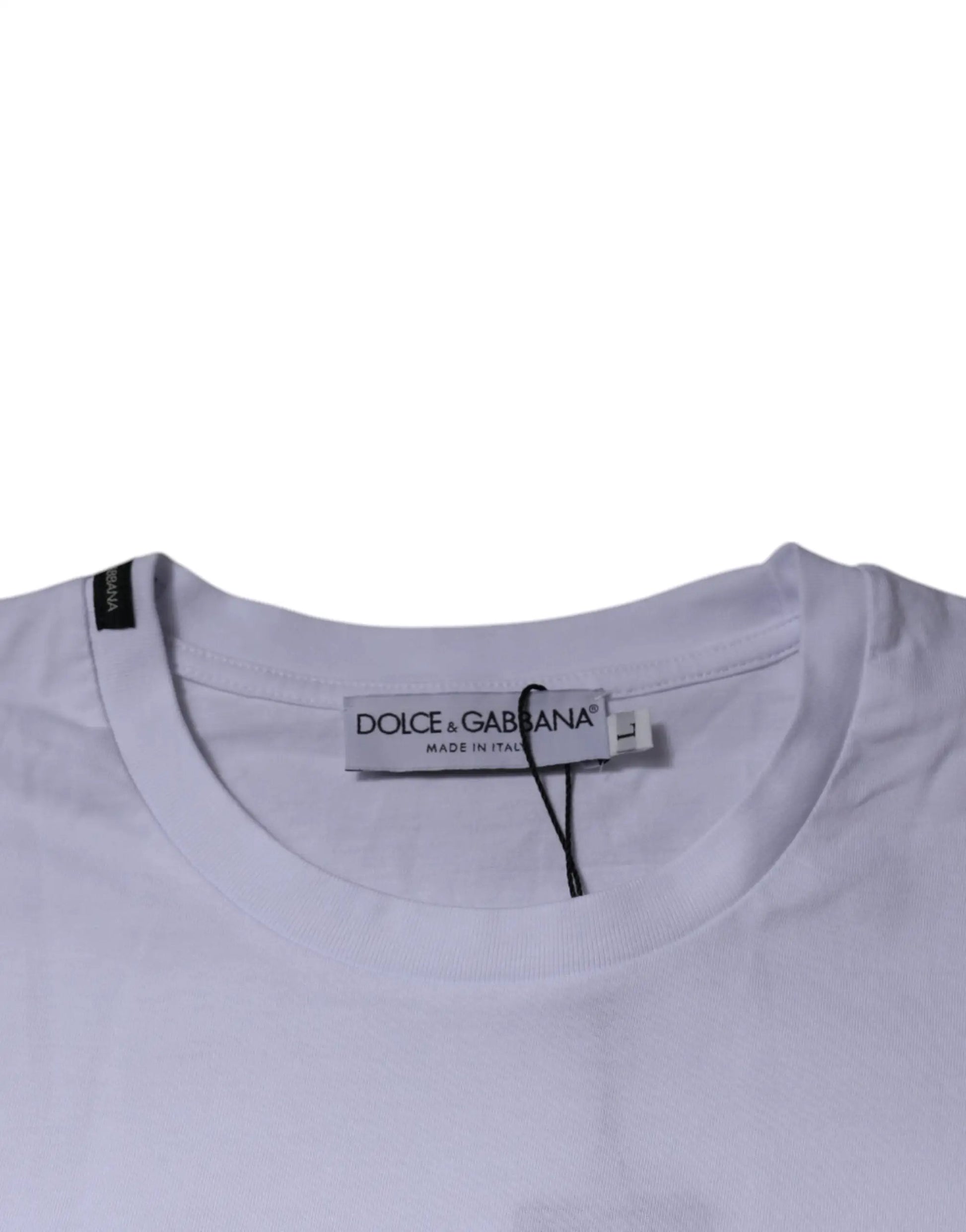 Dolce & Gabbana White Red Leopard Cotton Crew Neck T-shirt by Dolce & Gabbana