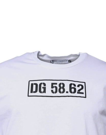 Dolce & Gabbana White DG Logo Cotton Crew Neck T-shirt by Dolce & Gabbana
