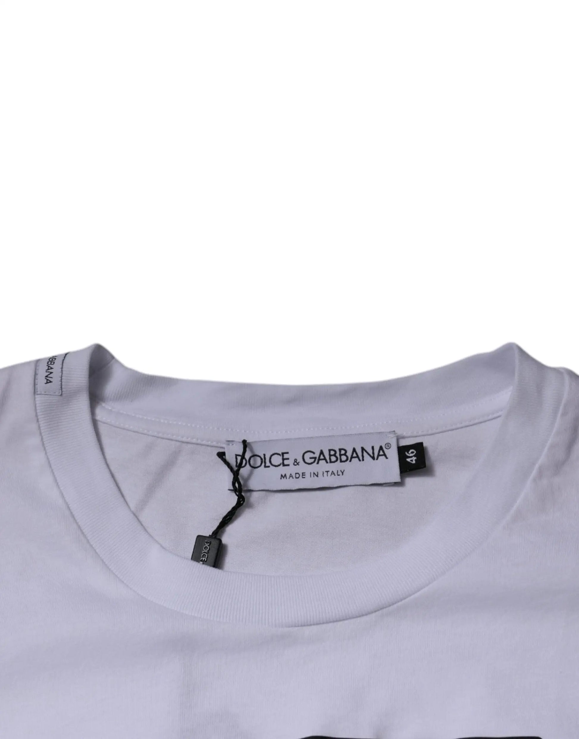 Dolce & Gabbana White DG Logo Cotton Crew Neck T-shirt by Dolce & Gabbana