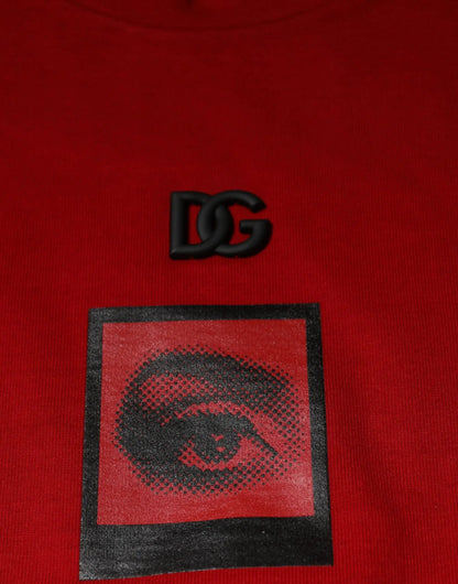 Dolce & Gabbana Red DG Eye Cotton Crew Neck T-shirt by Dolce & Gabbana