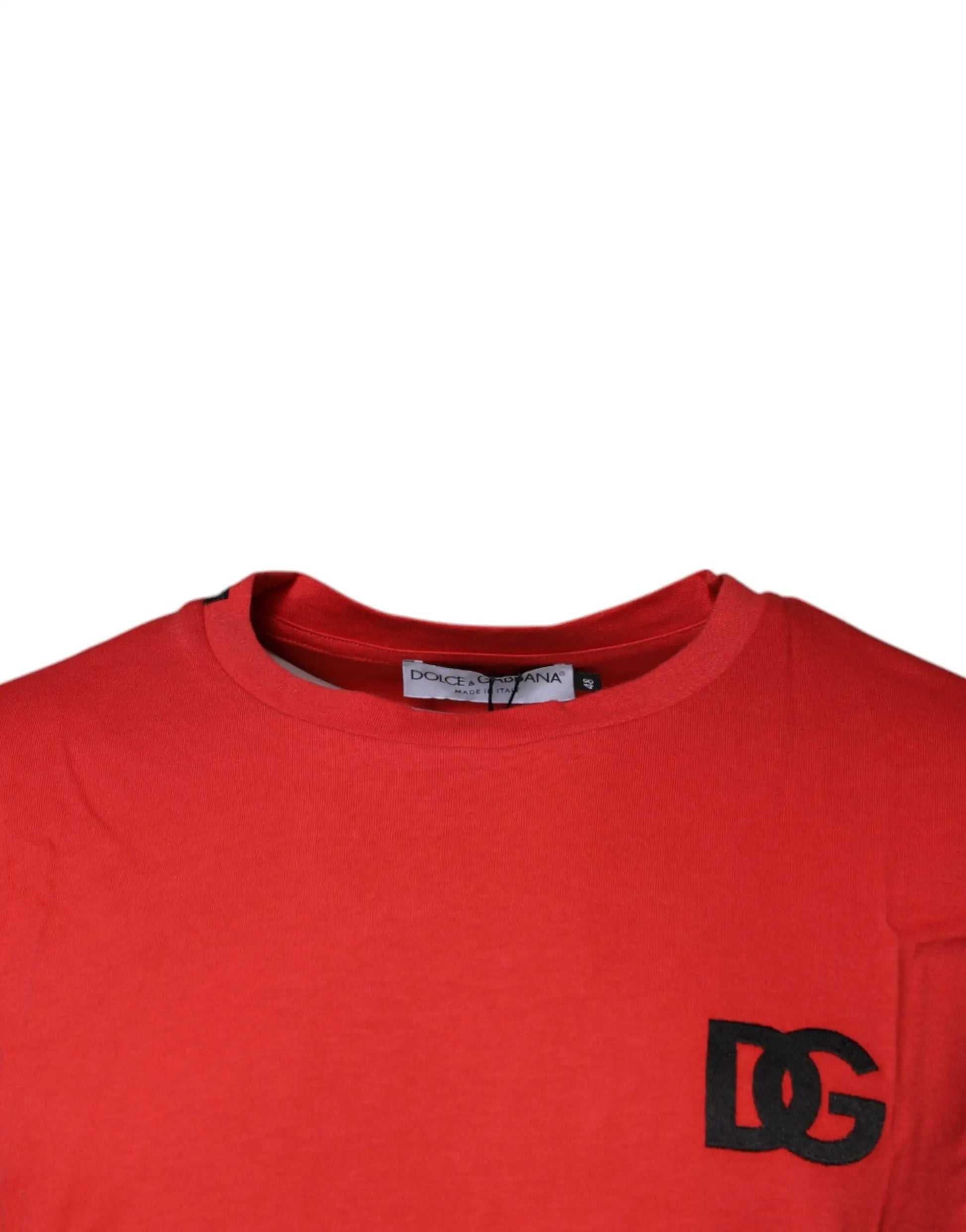 Dolce & Gabbana Red DG Logo Cotton Crew Neck T-shirt by Dolce & Gabbana