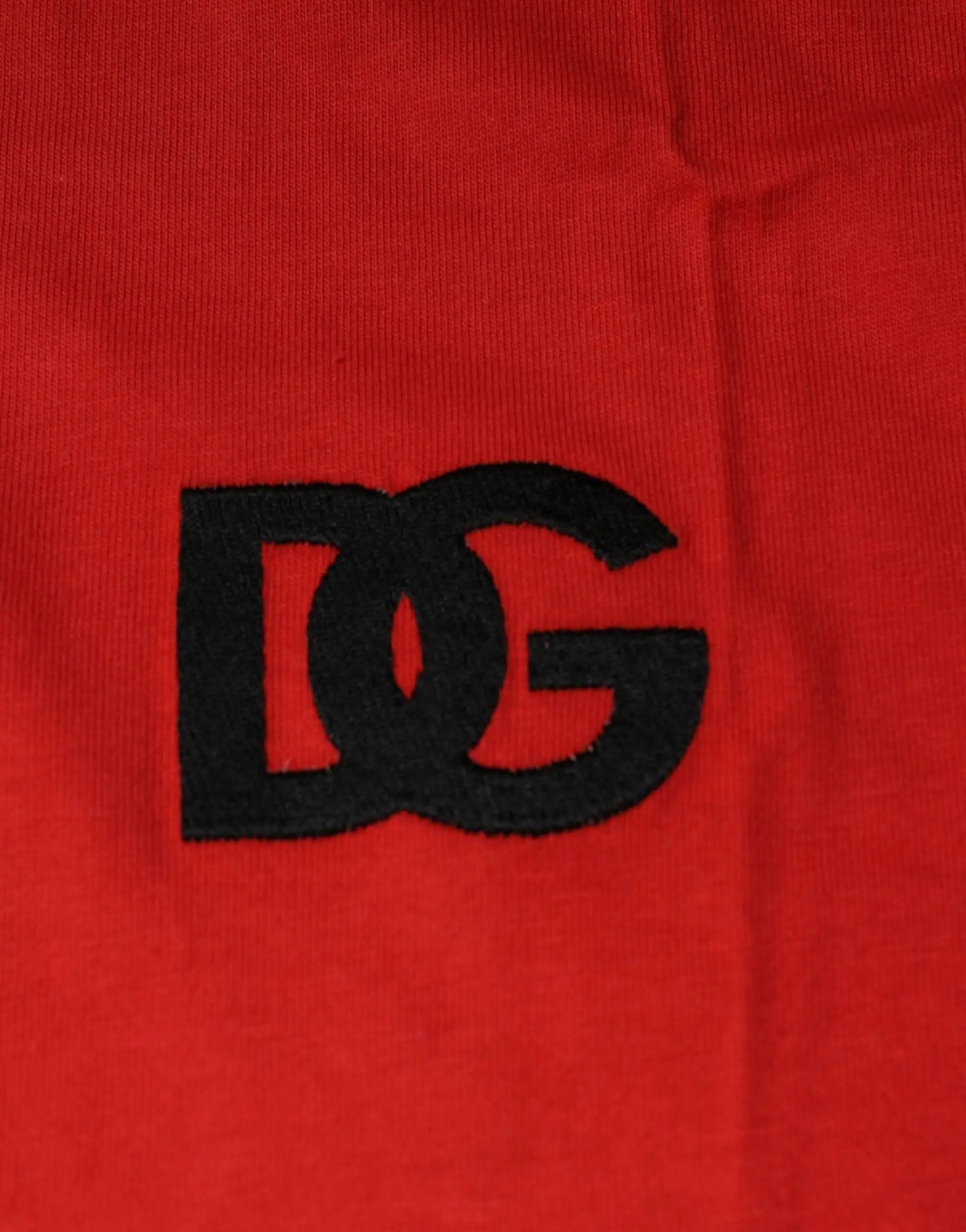 Dolce & Gabbana Red DG Logo Cotton Crew Neck T-shirt by Dolce & Gabbana