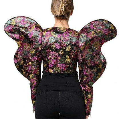 Dolce & Gabbana Multicolor Floral Jacquard Cropped Jacket by Dolce & Gabbana