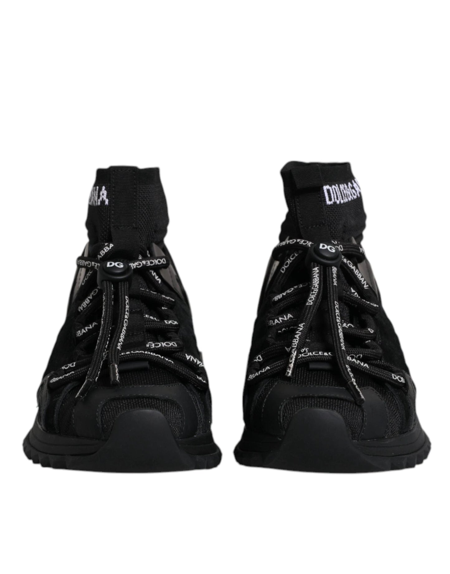 Dolce & Gabbana Black Sorrento Socks Logo Sneakers Shoes by Dolce & Gabbana