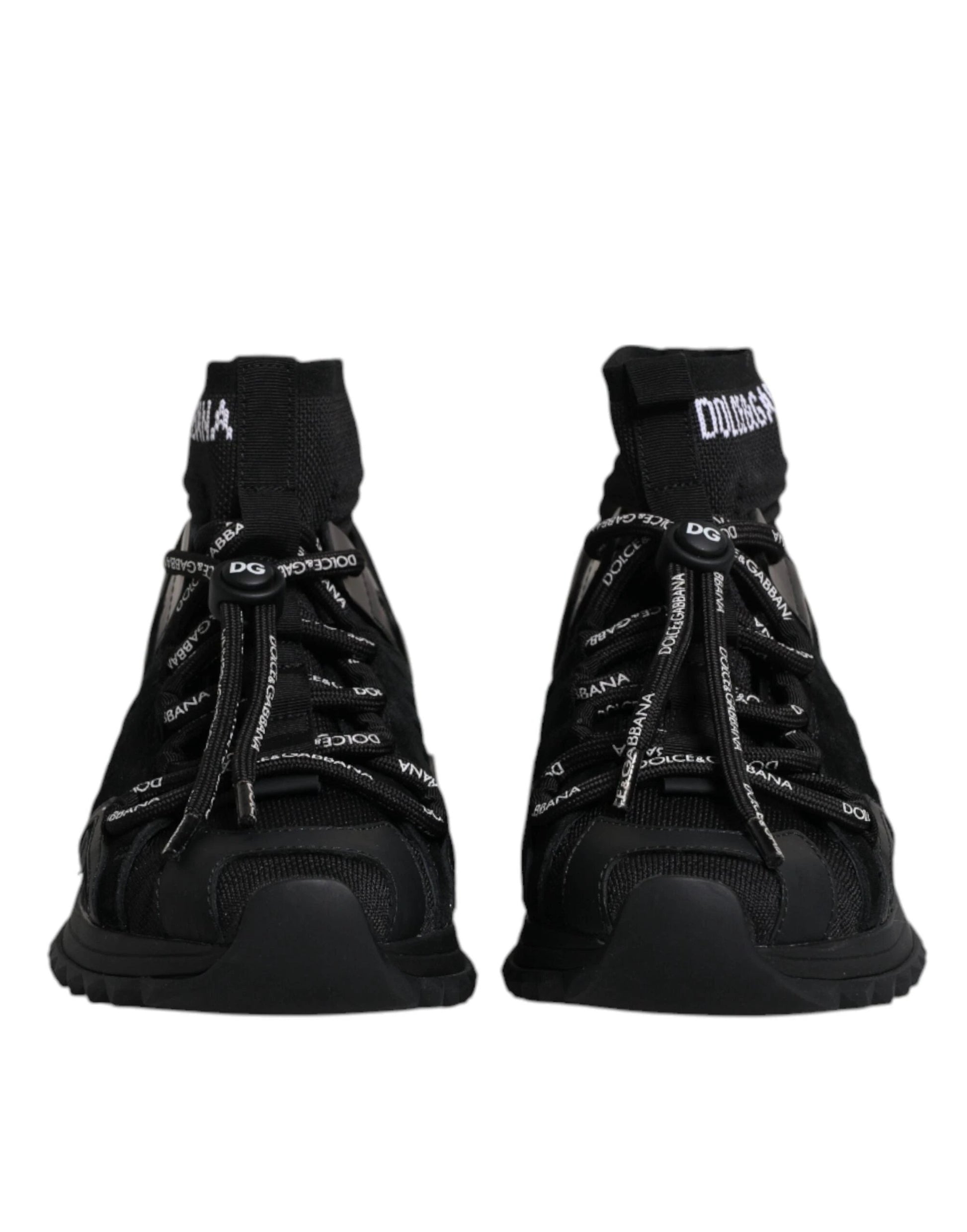 Dolce & Gabbana Black Sorrento Socks Logo Sneakers Shoes by Dolce & Gabbana