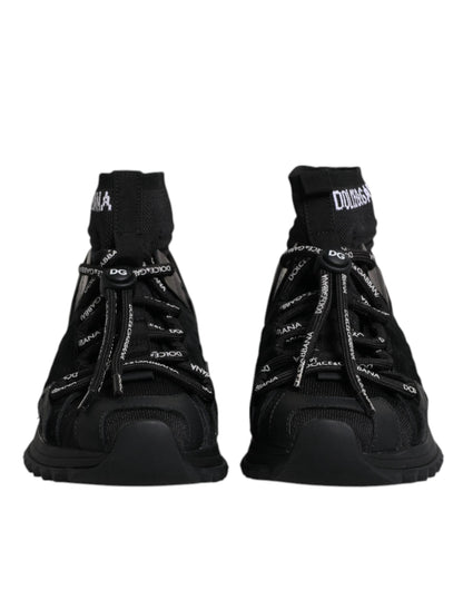 Dolce & Gabbana Black Sorrento Socks Logo Sneakers Shoes by Dolce & Gabbana