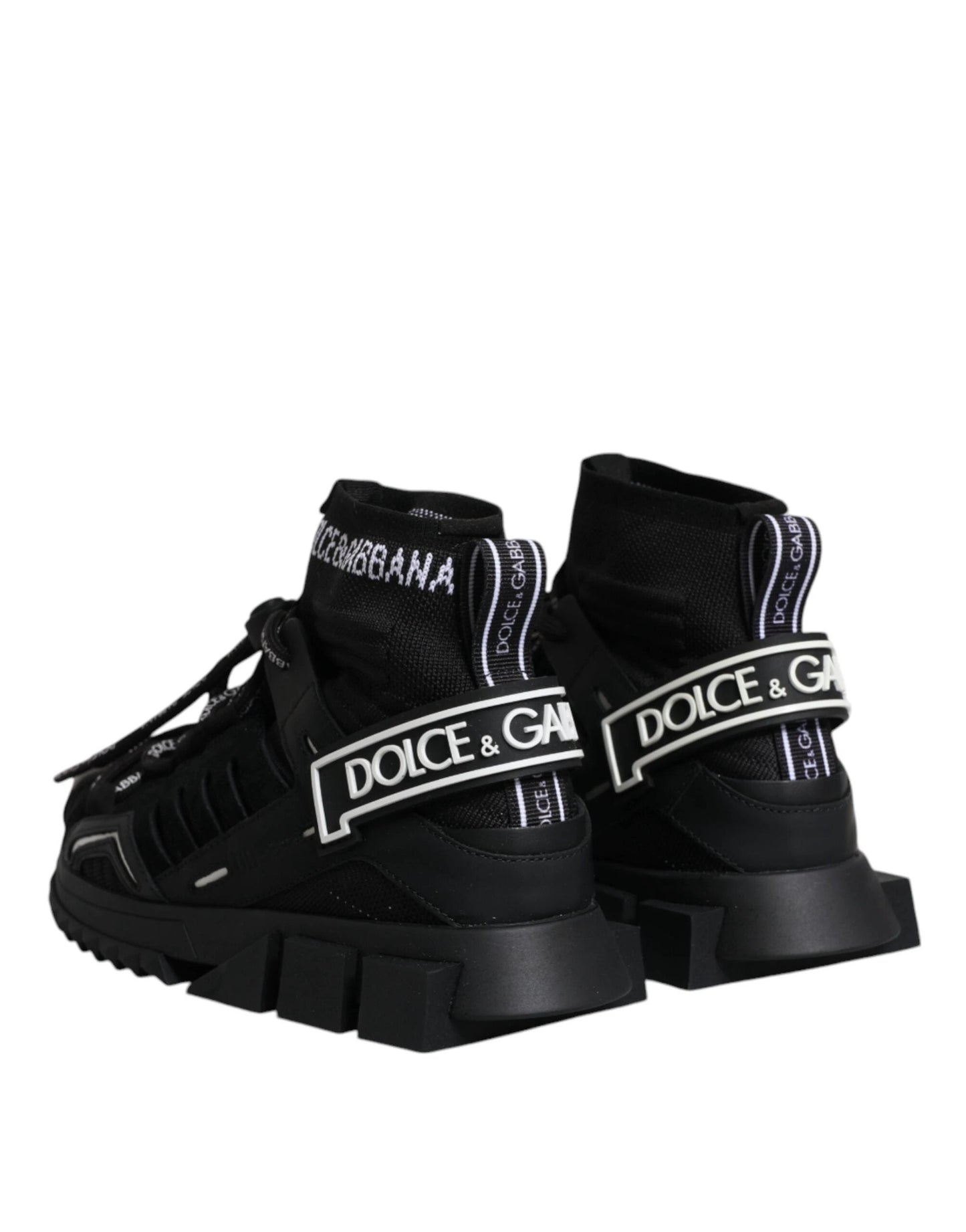 Dolce & Gabbana Black Sorrento Socks Logo Sneakers Shoes by Dolce & Gabbana