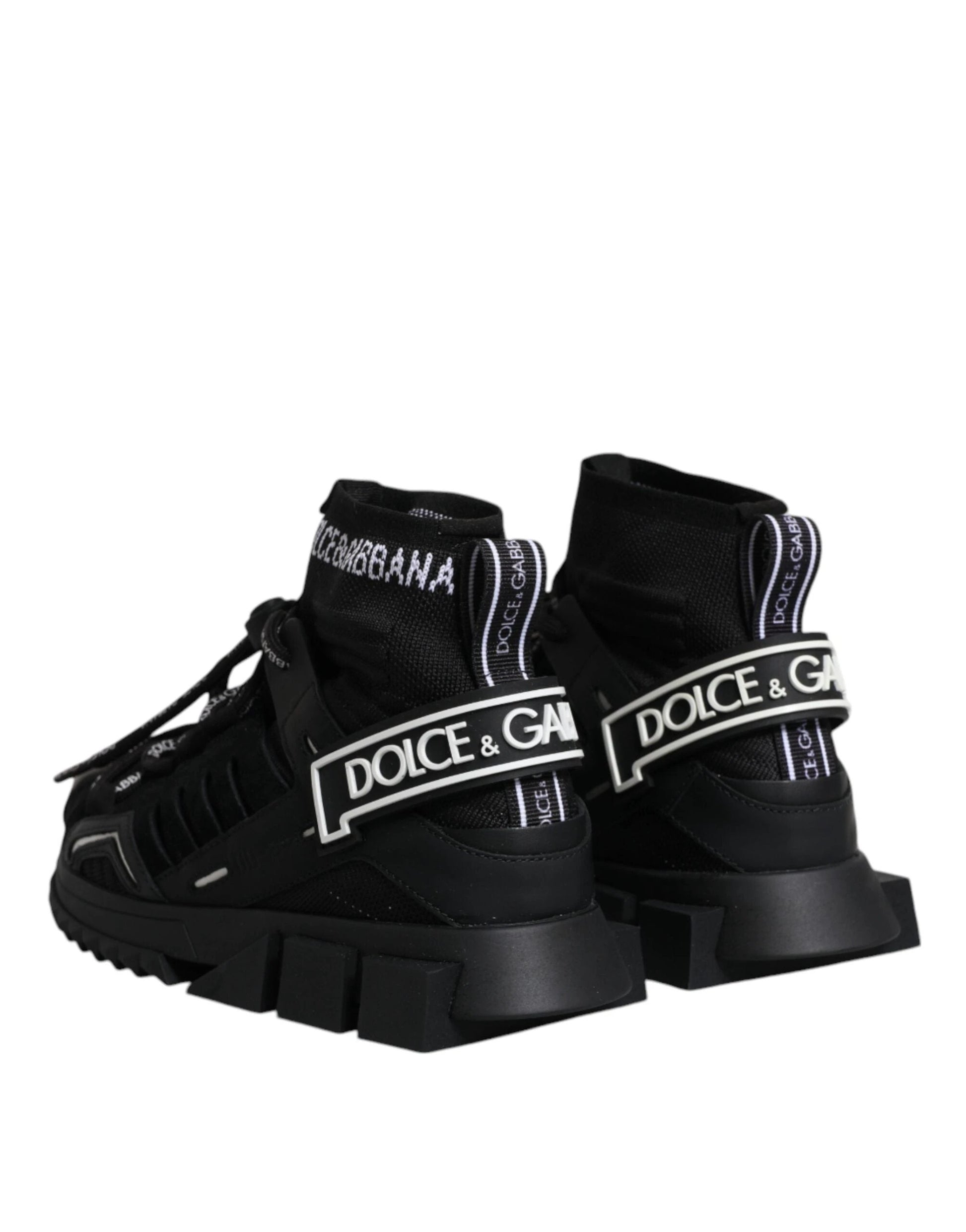 Dolce & Gabbana Black Sorrento Socks Logo Sneakers Shoes by Dolce & Gabbana